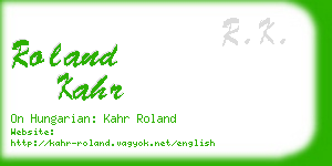 roland kahr business card